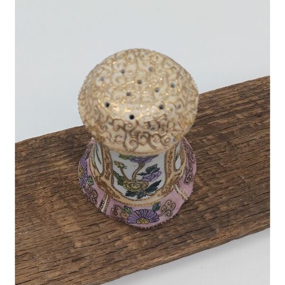 Antique Hand Painted Nippon Hat Pin Holder Japanese Gold Moriage Ornate Asian - Picture 7 of 9